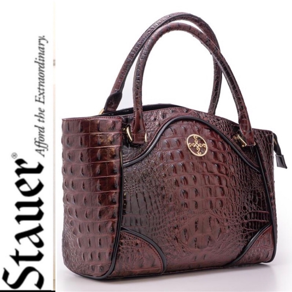 Avalon crocodile-embossed handbag